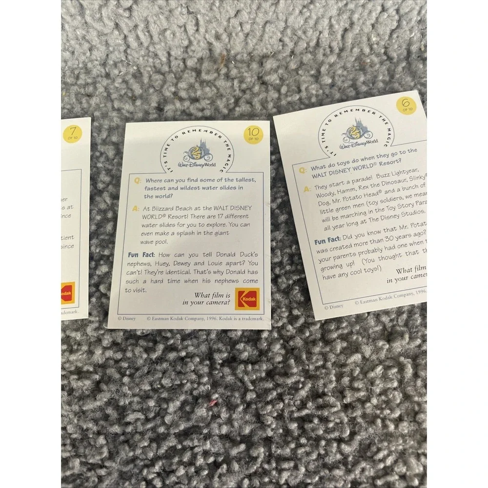 Disney's 25th Anniversary Disney World Promo Card Set of  5    1996 - Kodak